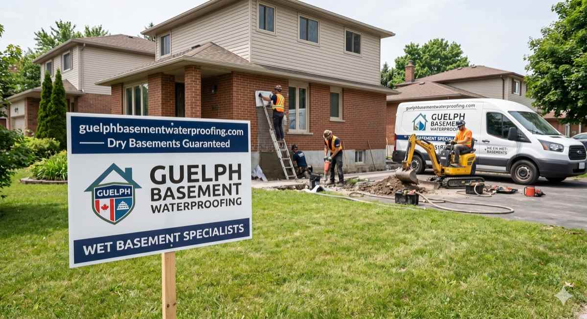 Basement waterproofing work in Guelph — 2